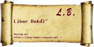 Liber Bekő névjegykártya